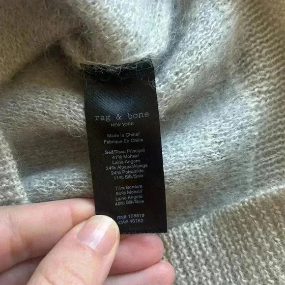 Rag & Bone Leopard-Print Mohair-Blend Crewneck Sweater Size Medium - Picture 5 of 7